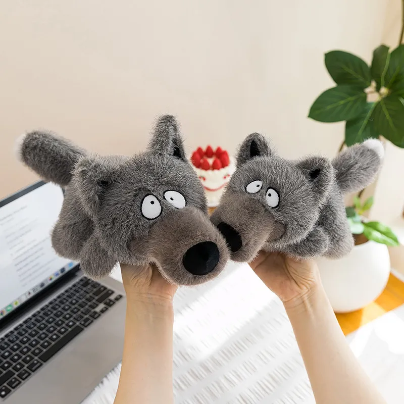Cute Big Gray Wolf Plush Toy – Ugly-Cute Stuffed Animal Doll for Boys, Soft Huggable Sleeping Buddy, Adorable Cartoon Birthday Gift for Kids